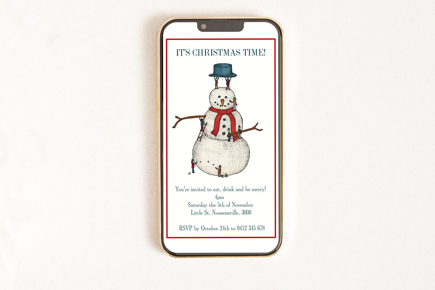 Christmas Party Snowman - Digital Invitation
