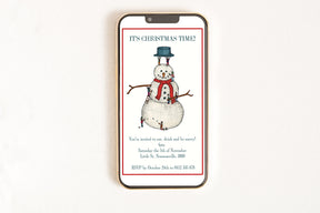 Christmas Party Snowman - Digital Invitation