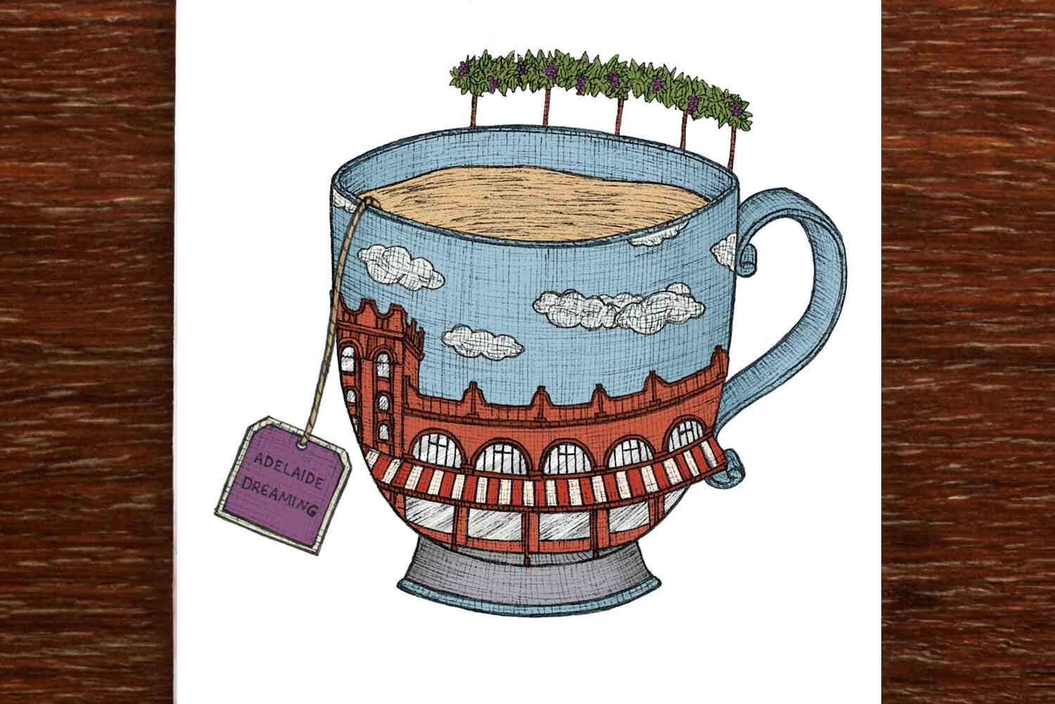 Adelaide Teacup - Australian Greeting Card