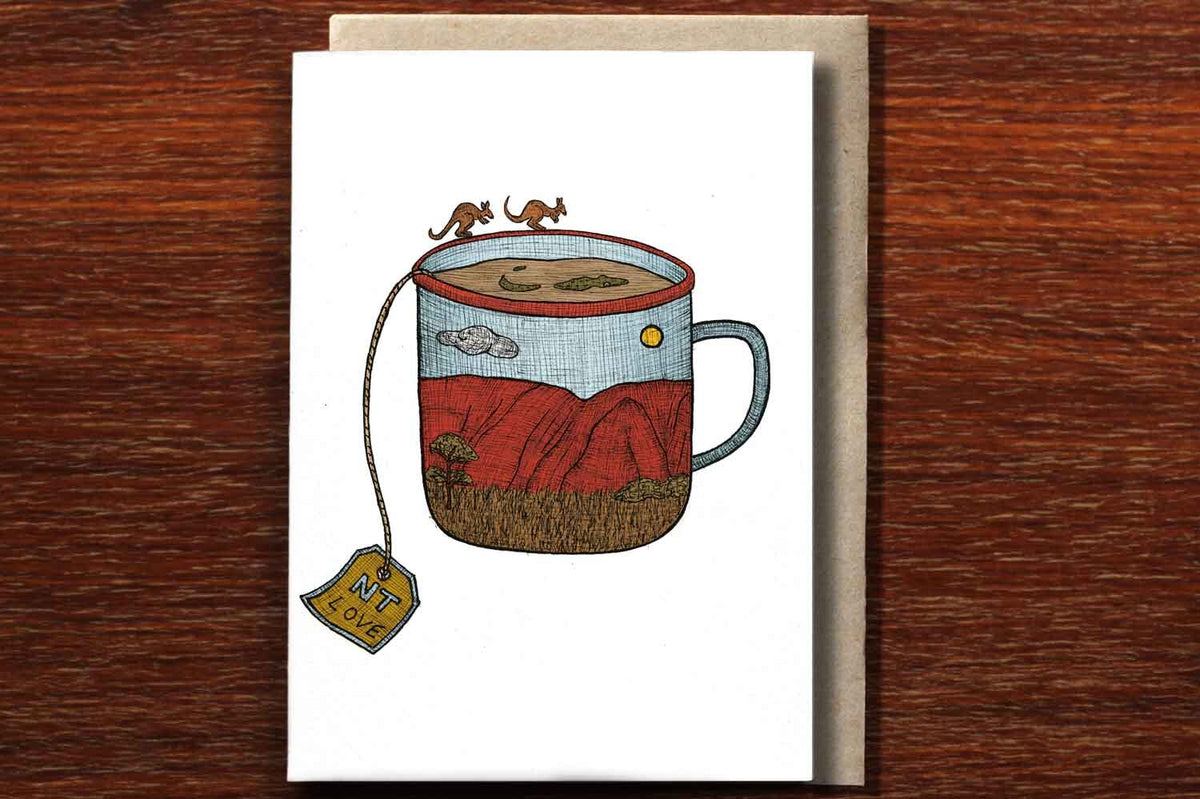 Northern Territory Teacup - Australian Greeting Card