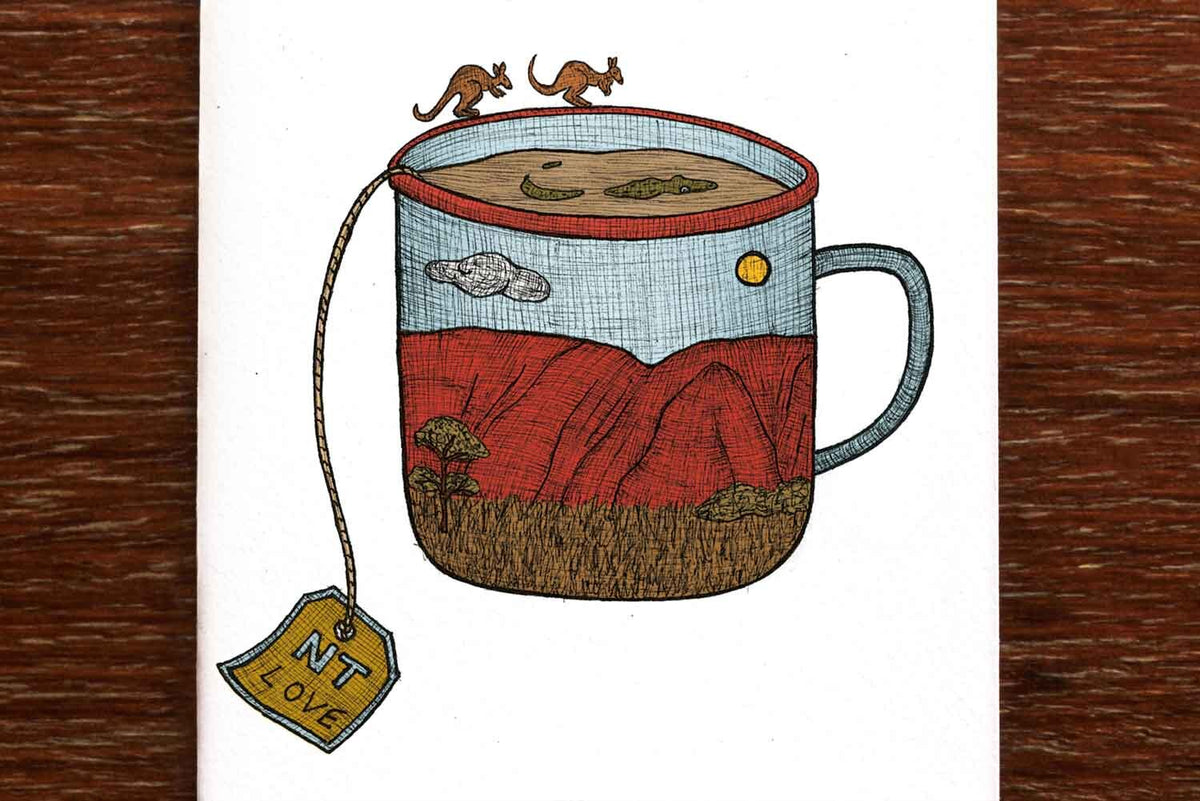 Northern Territory Teacup - Australian Greeting Card