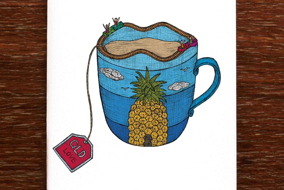 Queensland Teacup - Australian Greeting Card