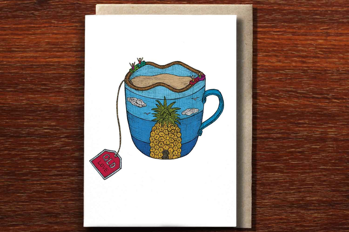 Queensland Teacup - Australian Greeting Card