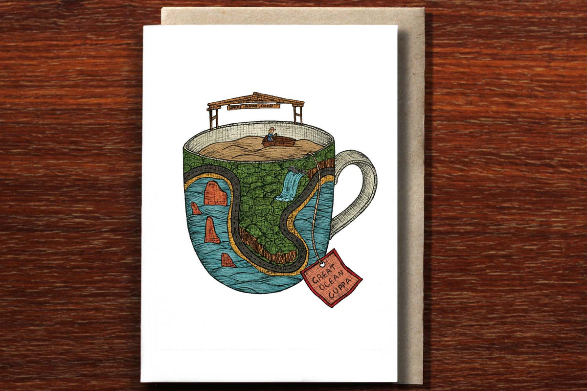 Great Ocean Road Teacup - Australian Greeting Card
