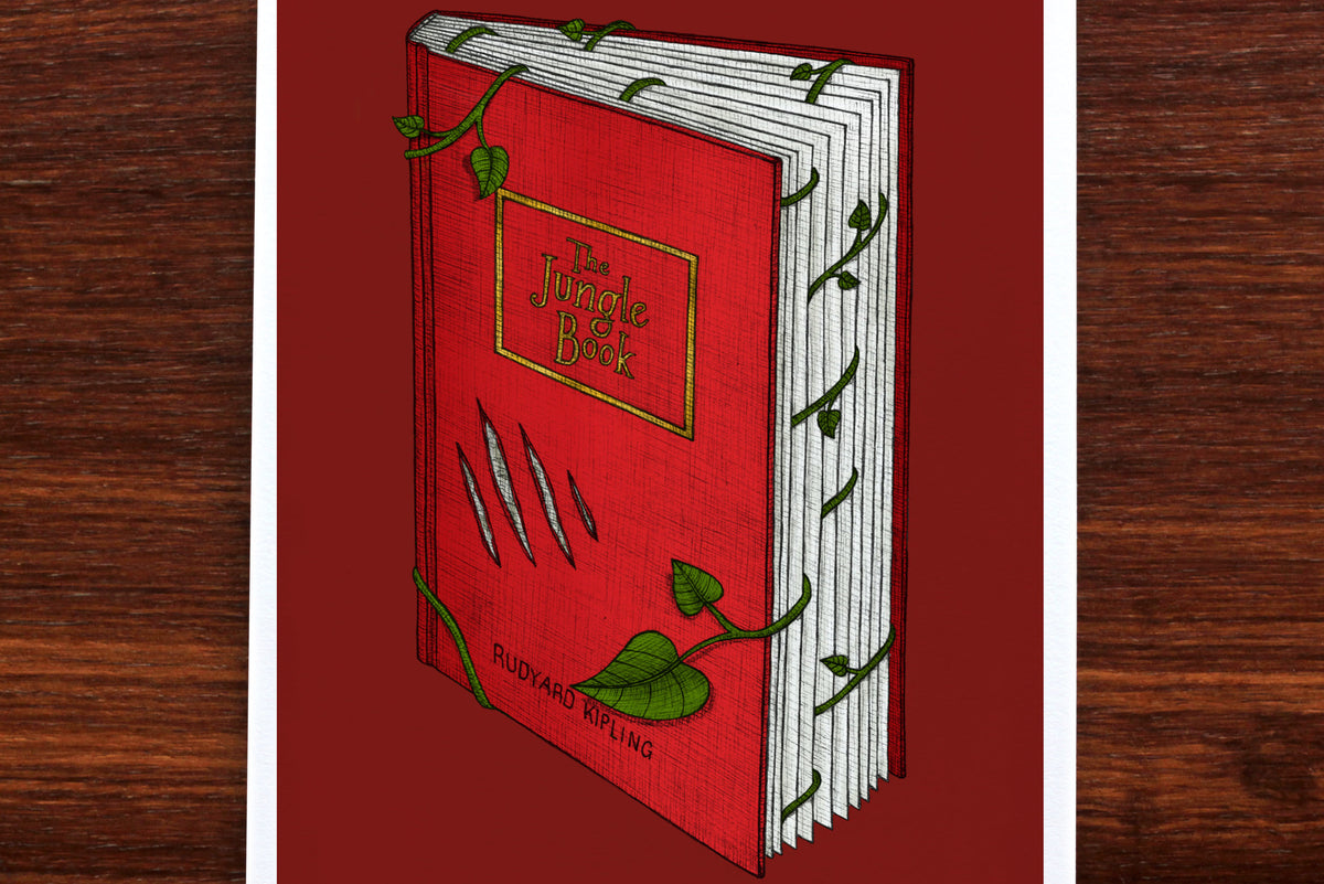 The Jungle Book art print on wooden backdrop