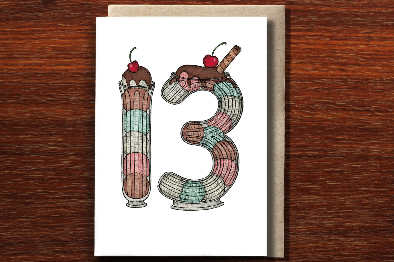 Number Thirteen - 13th Birthday Card