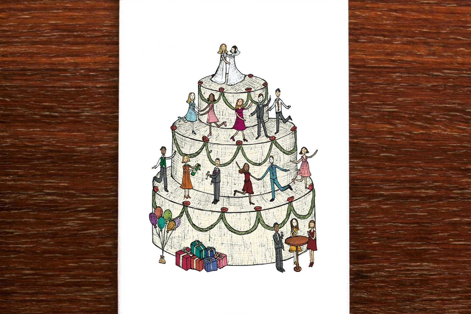 Wedding Cake Brides - Congratulations Wedding Card