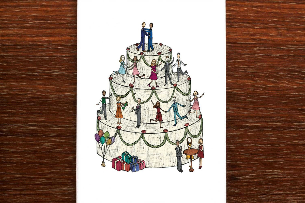 Wedding Cake Grooms - Congratulations Wedding Card