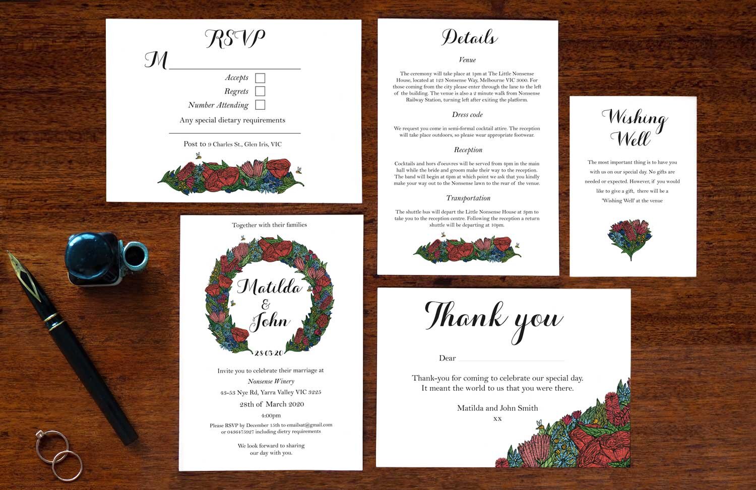 Native Wreath - Wedding Invitation