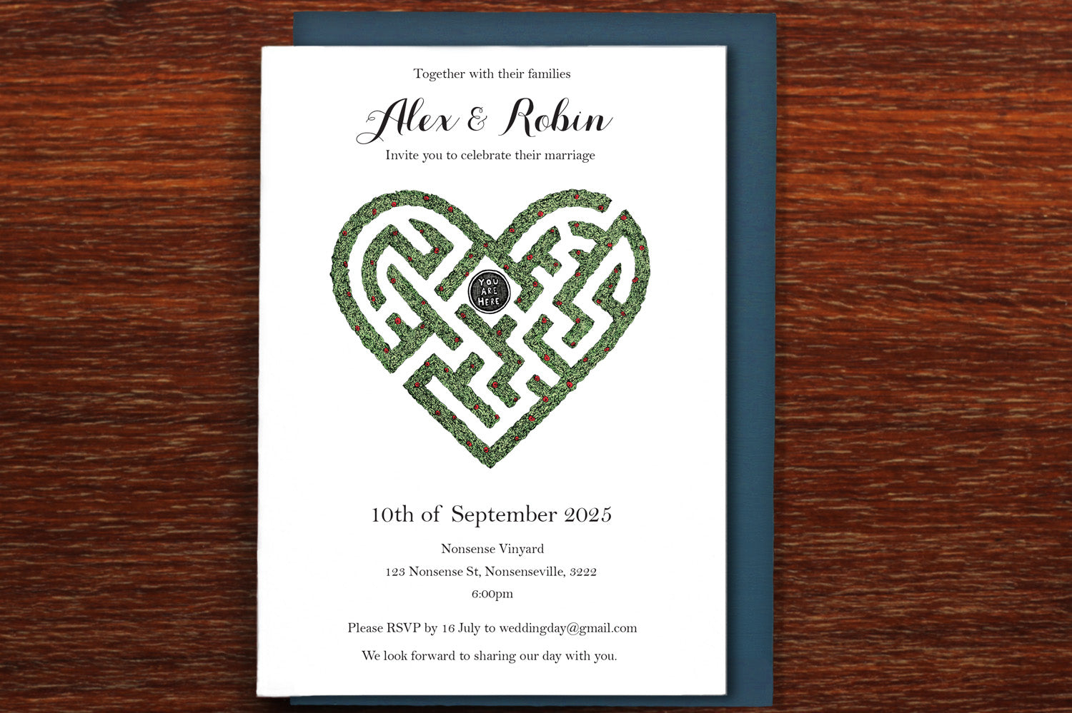 You Are Here - Wedding Invitation