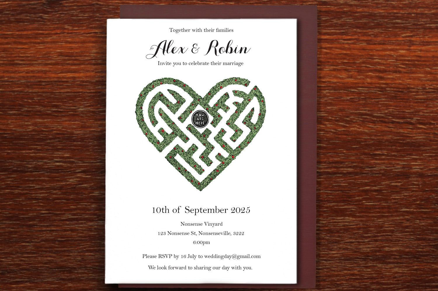 You Are Here - Wedding Invitation