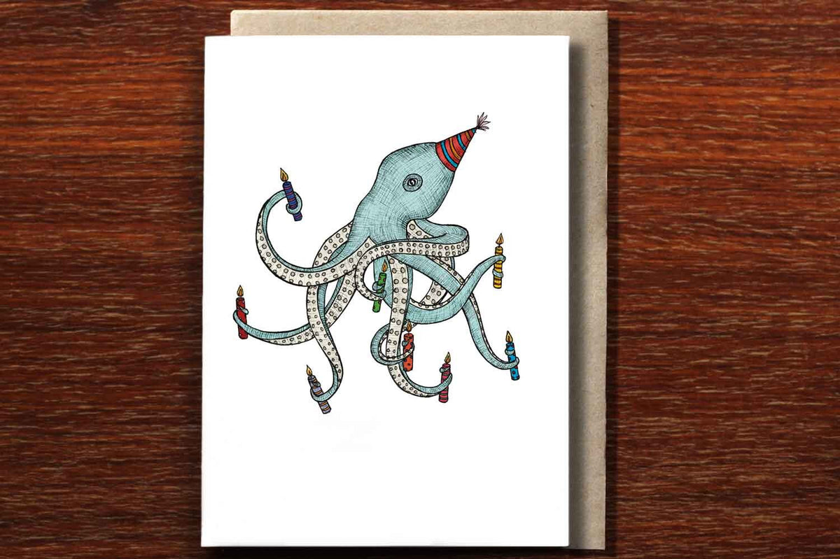 Birthday Octopus - Happy Birthday Card