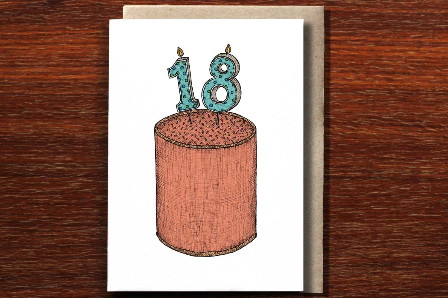 Eighteenth Birthday Cake - 18th Birthday Card