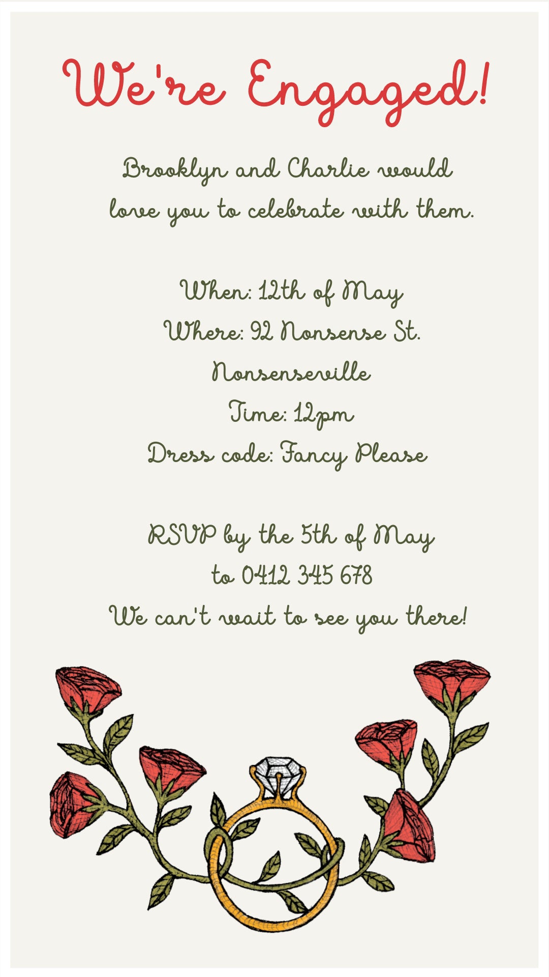 Engagement Florals- Digital Invitation