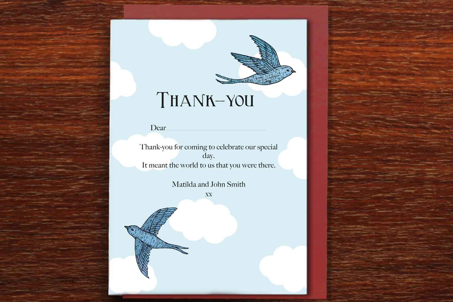 Birds &amp; Balloons - Wedding Thank You