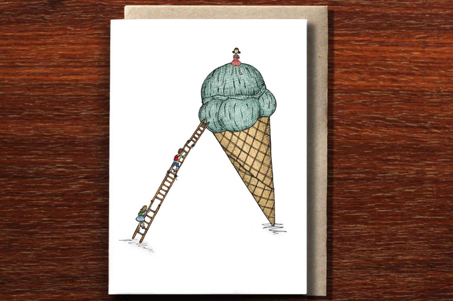 Ice Cream with a View - Greeting Card