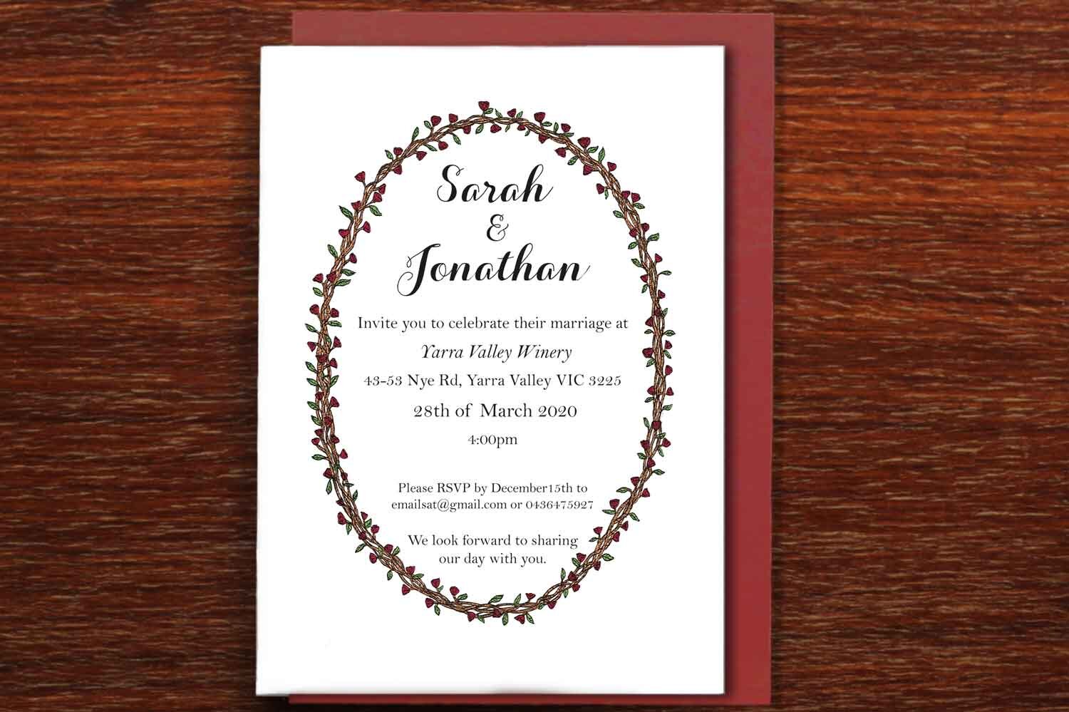 Floral Vine - Wedding Invitation