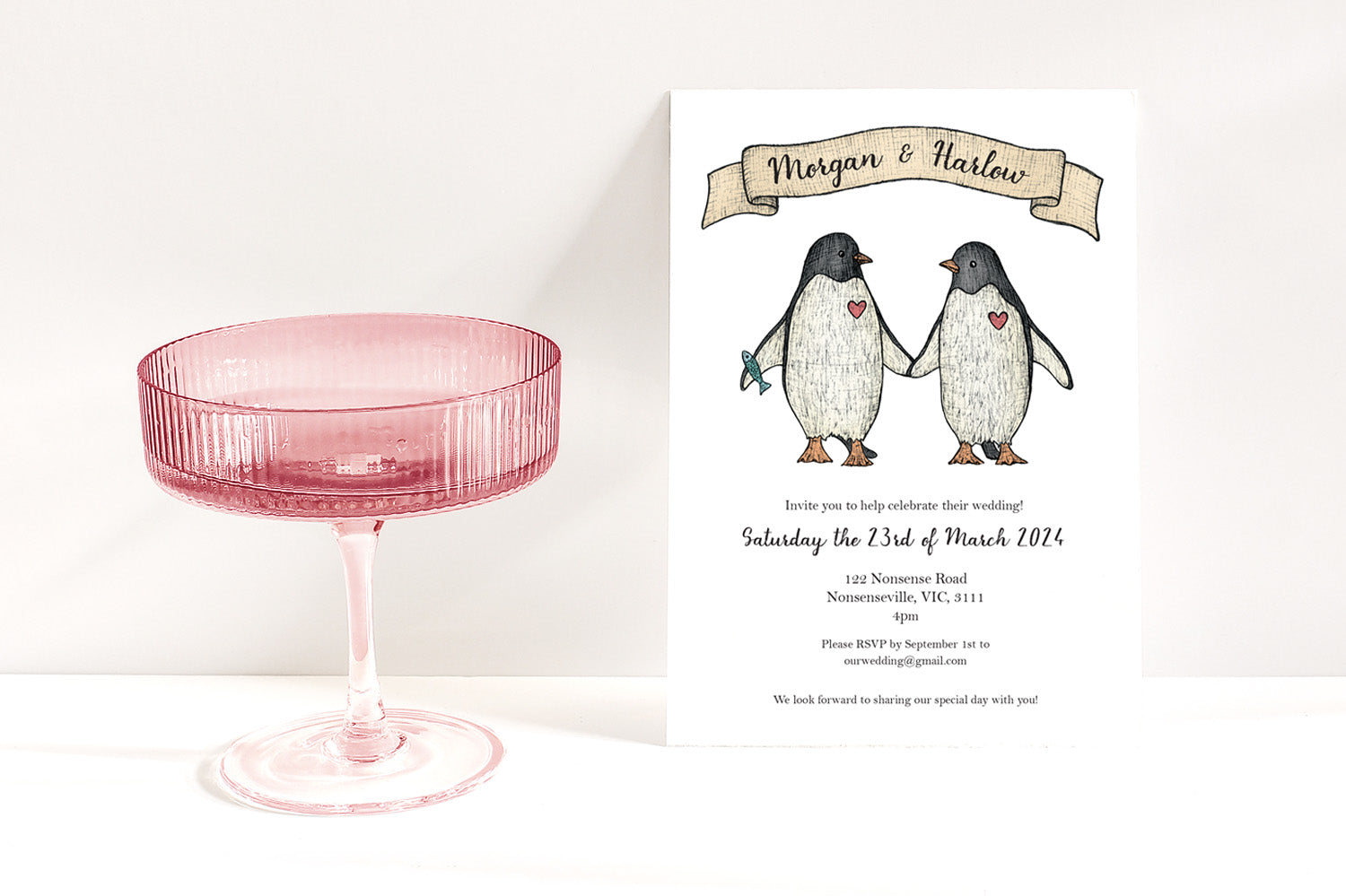 Penguin Love - Wedding Invitation