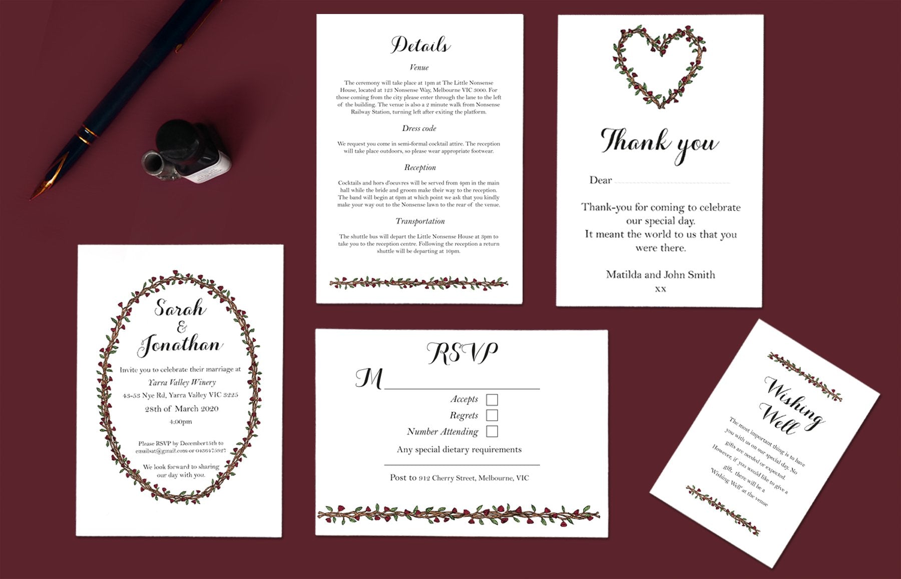 Wedding Invitation Sample Pack