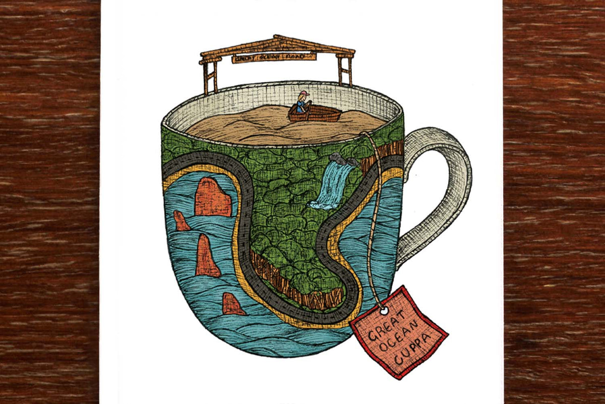 Great Ocean Road Teacup - Australian Greeting Card