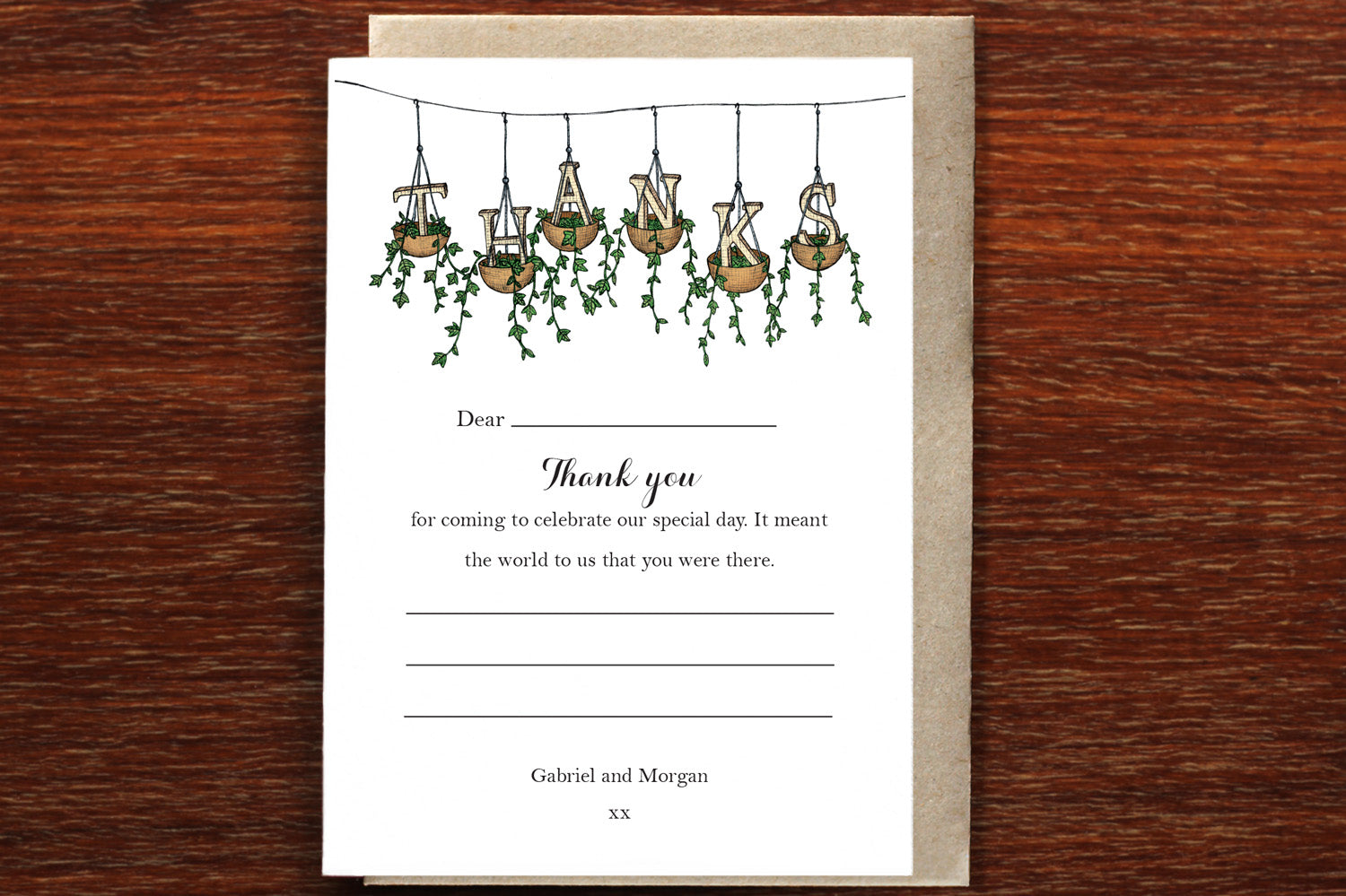 Hanging Plants - Wedding Thank you