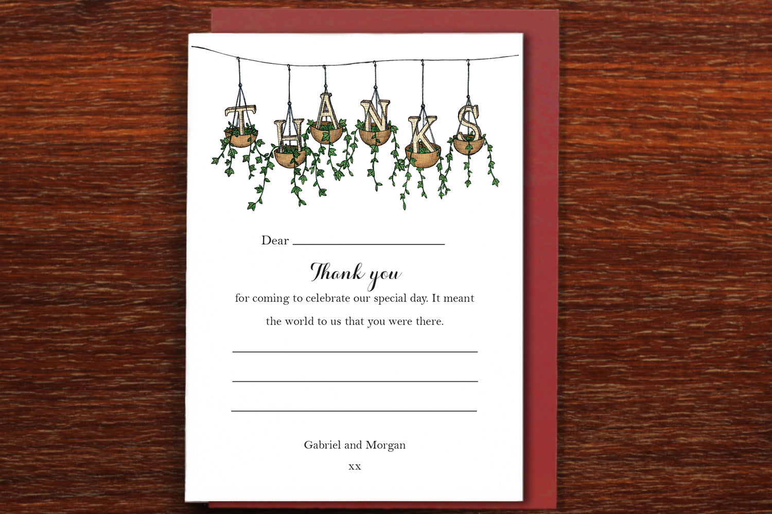 Hanging Plants - Wedding Thank you