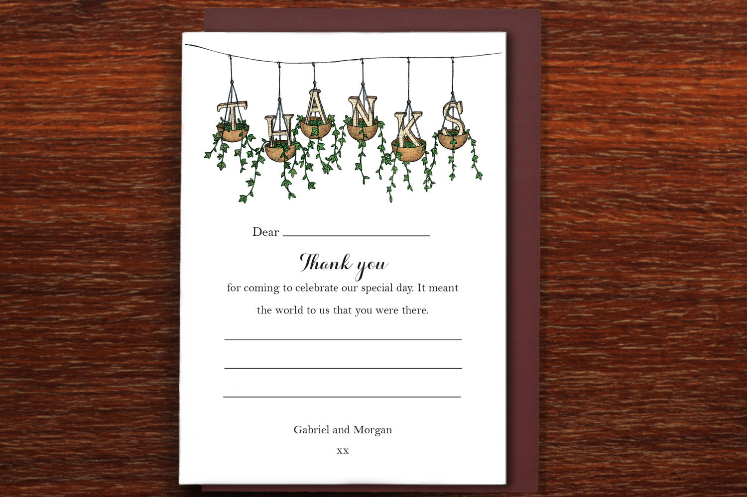 Hanging Plants - Wedding Thank you