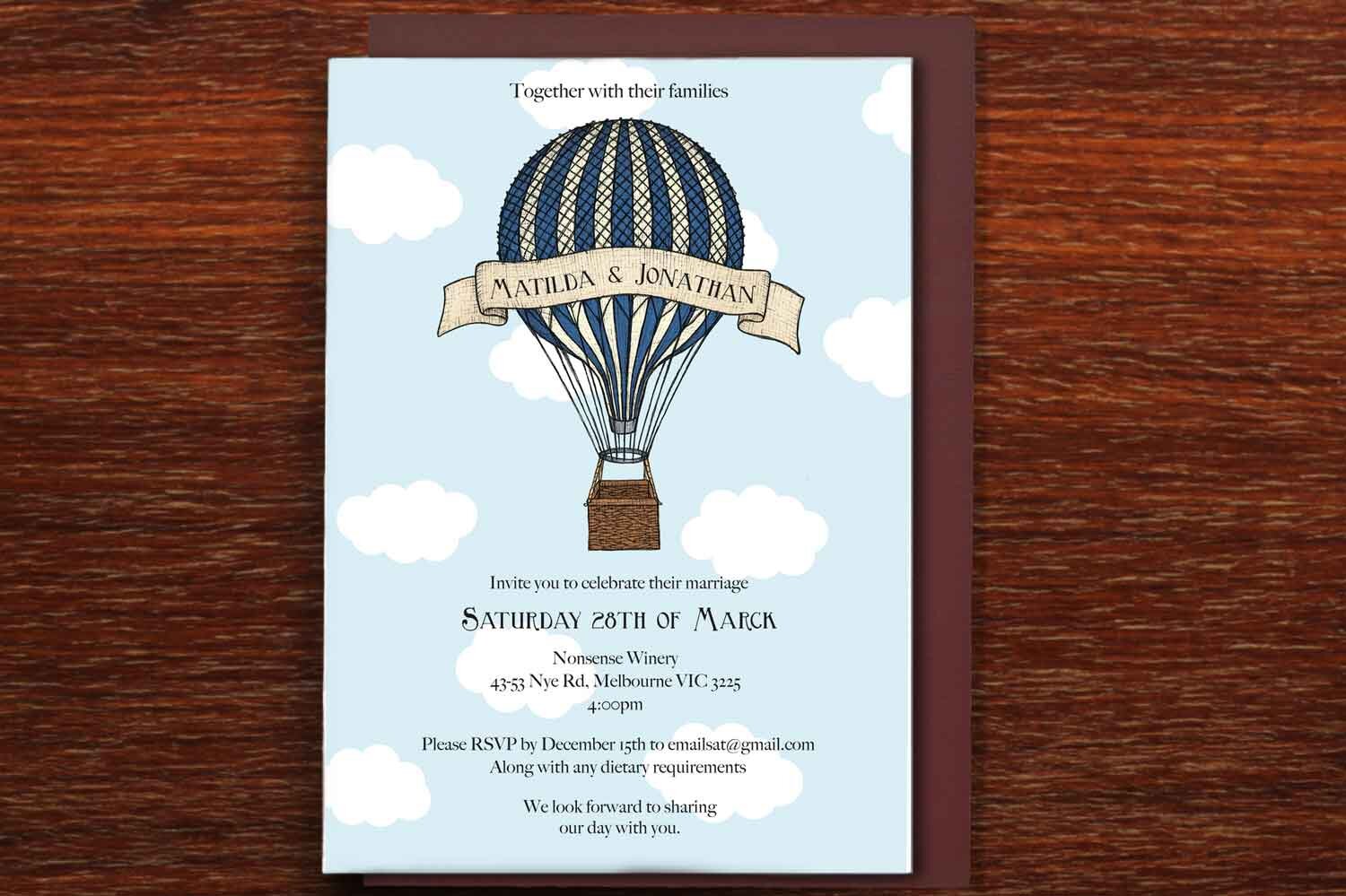 Birds & Balloons - Wedding Invitation
