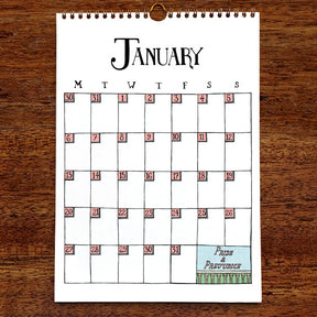 Book Themed 2025 Artist Calendar