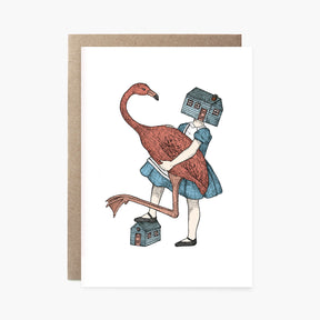 Alice and the Flamingo - Whimsical Greeting Cards