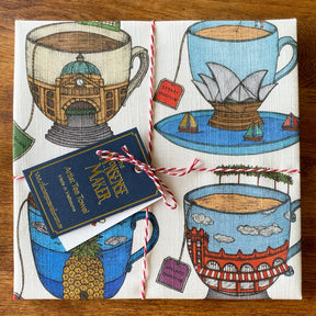 Aussie Teacups - Art Tea Towels