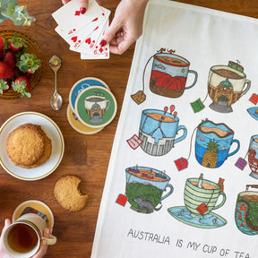 Aussie Teacups - Art Tea Towels
