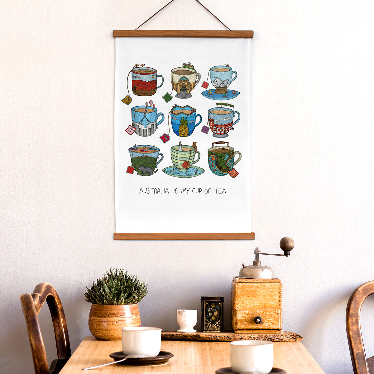 Aussie Teacups - Art Tea Towels