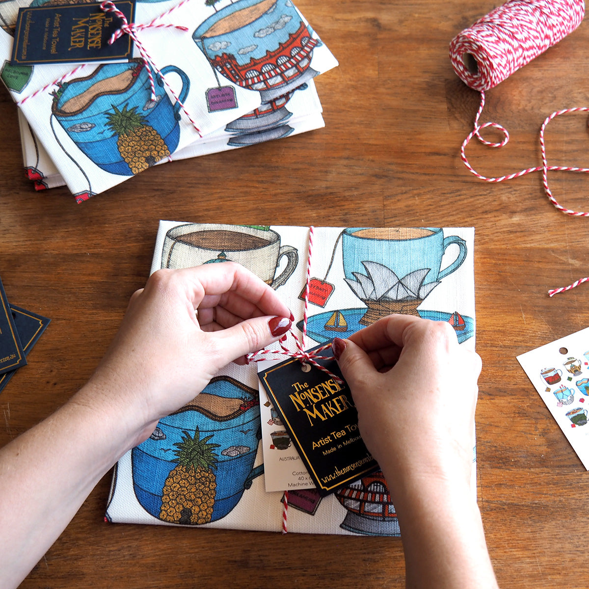 Aussie Teacups - Art Tea Towels