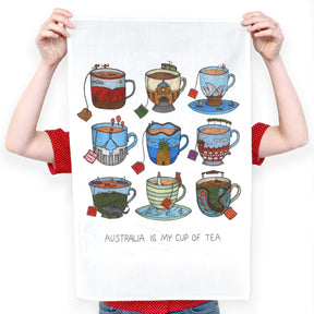Aussie Teacup - Art Tea Towels