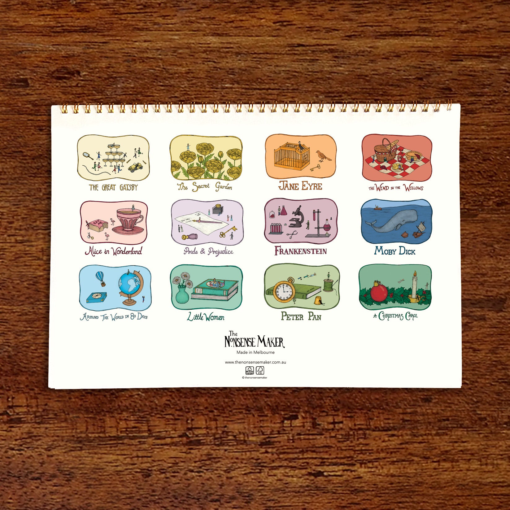Book Themed 2026 Artist Calendar