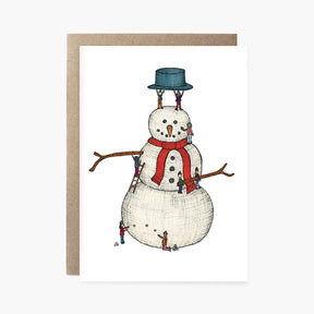 Building a Snowman - Christmas Card