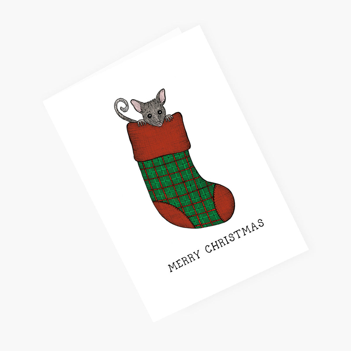 Possum Stocking - Christmas Card