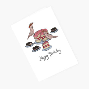 Cockatoos and Cake - Australian Birthday Card