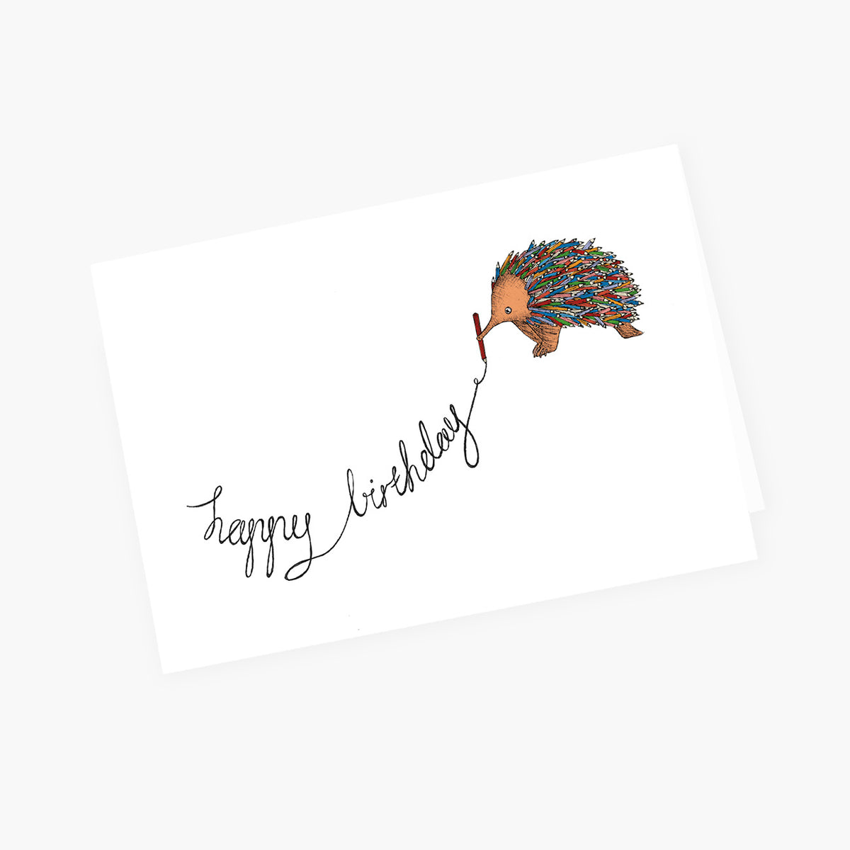 Colouring Echidna - Australian Birthday Card