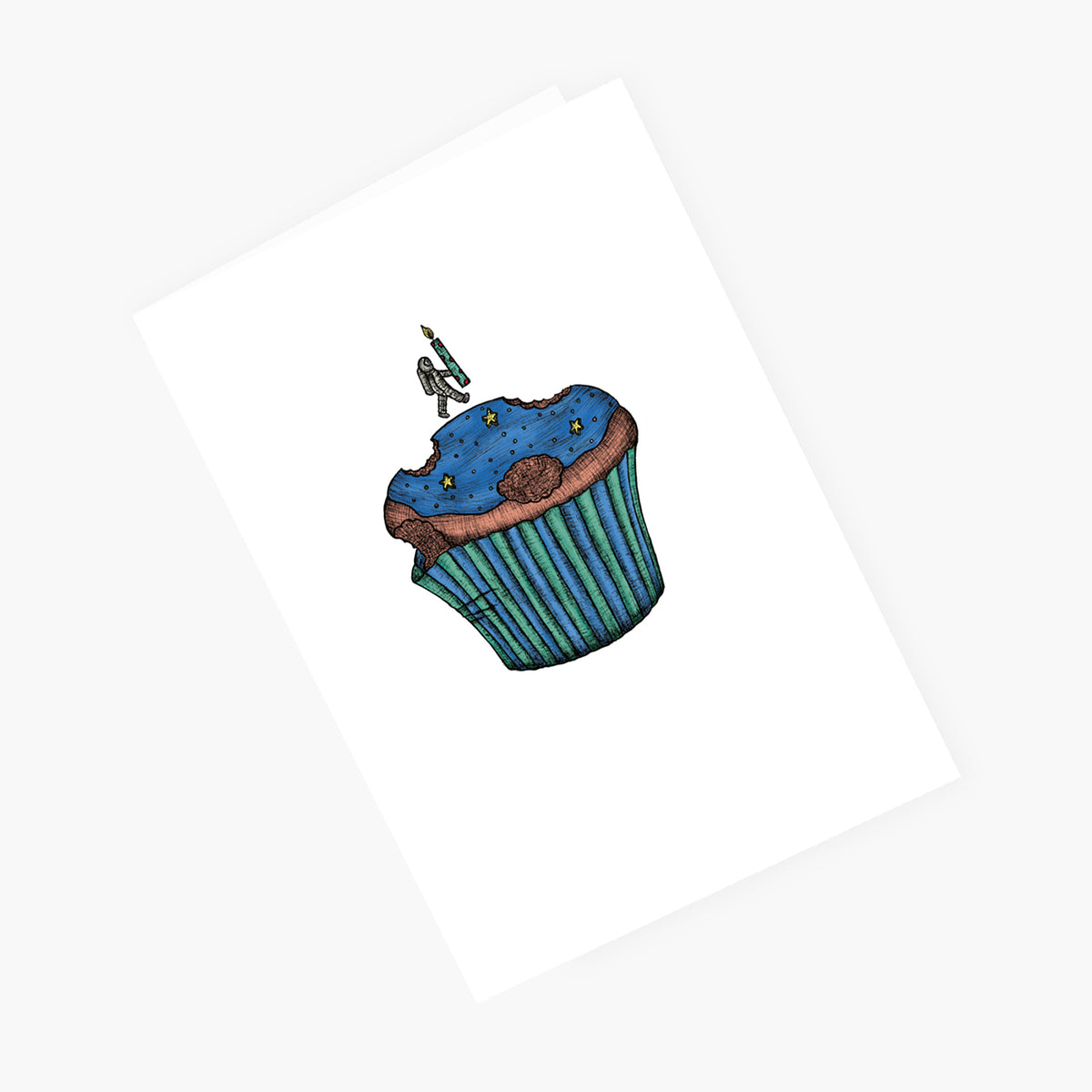 Cupcake Spaceman - Greeting Card
