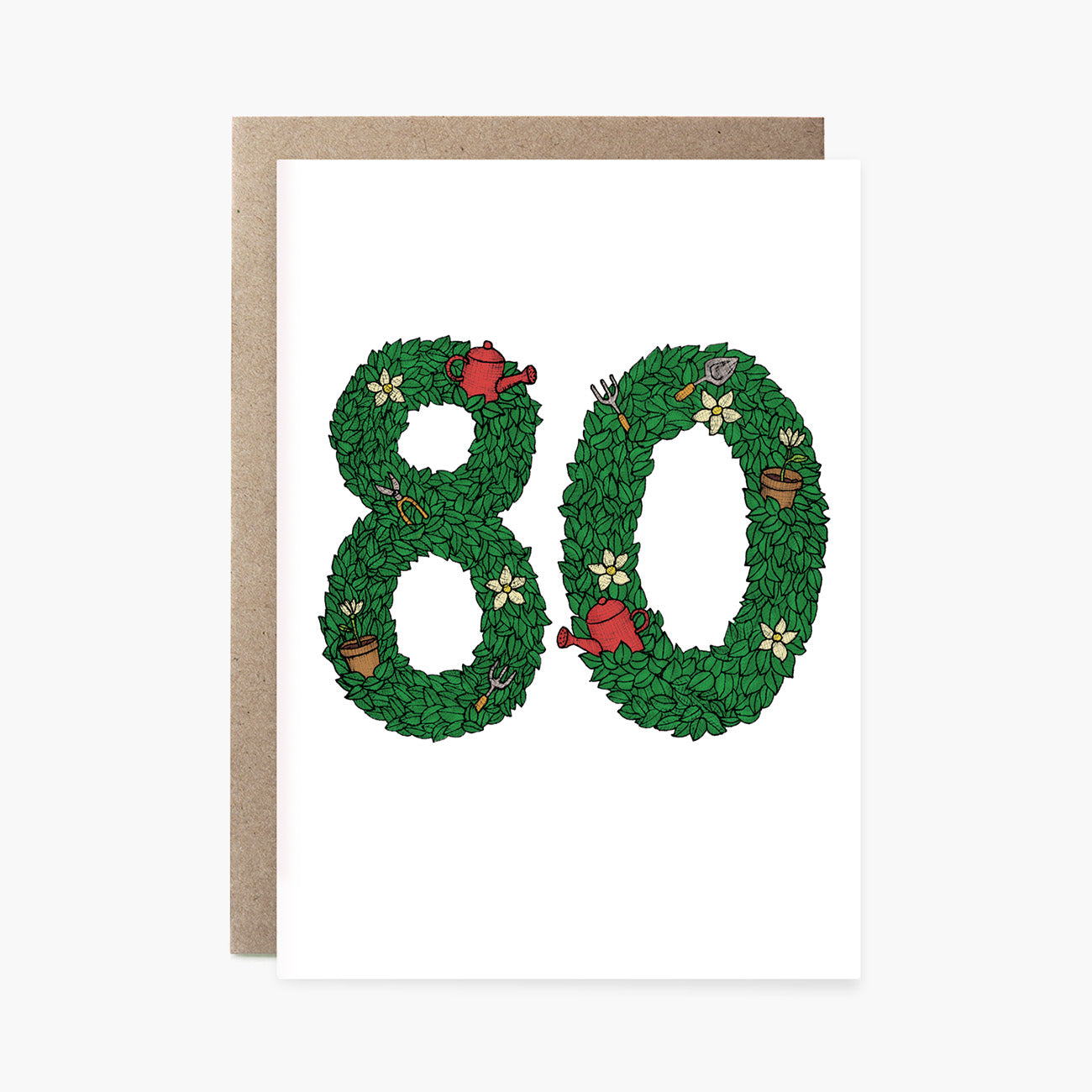 Eightieth Birthday Gardening - 80th Birthday Card
