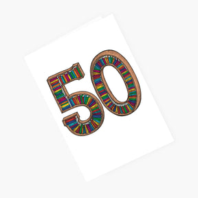 Fiftieth Birthday Bookcase - 50th Birthday Card