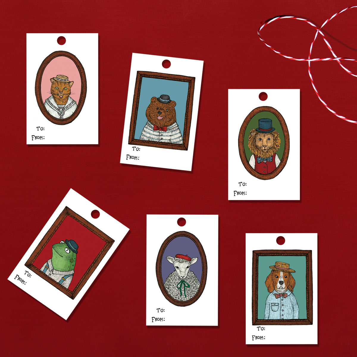 Animal Portrait Gift Tags