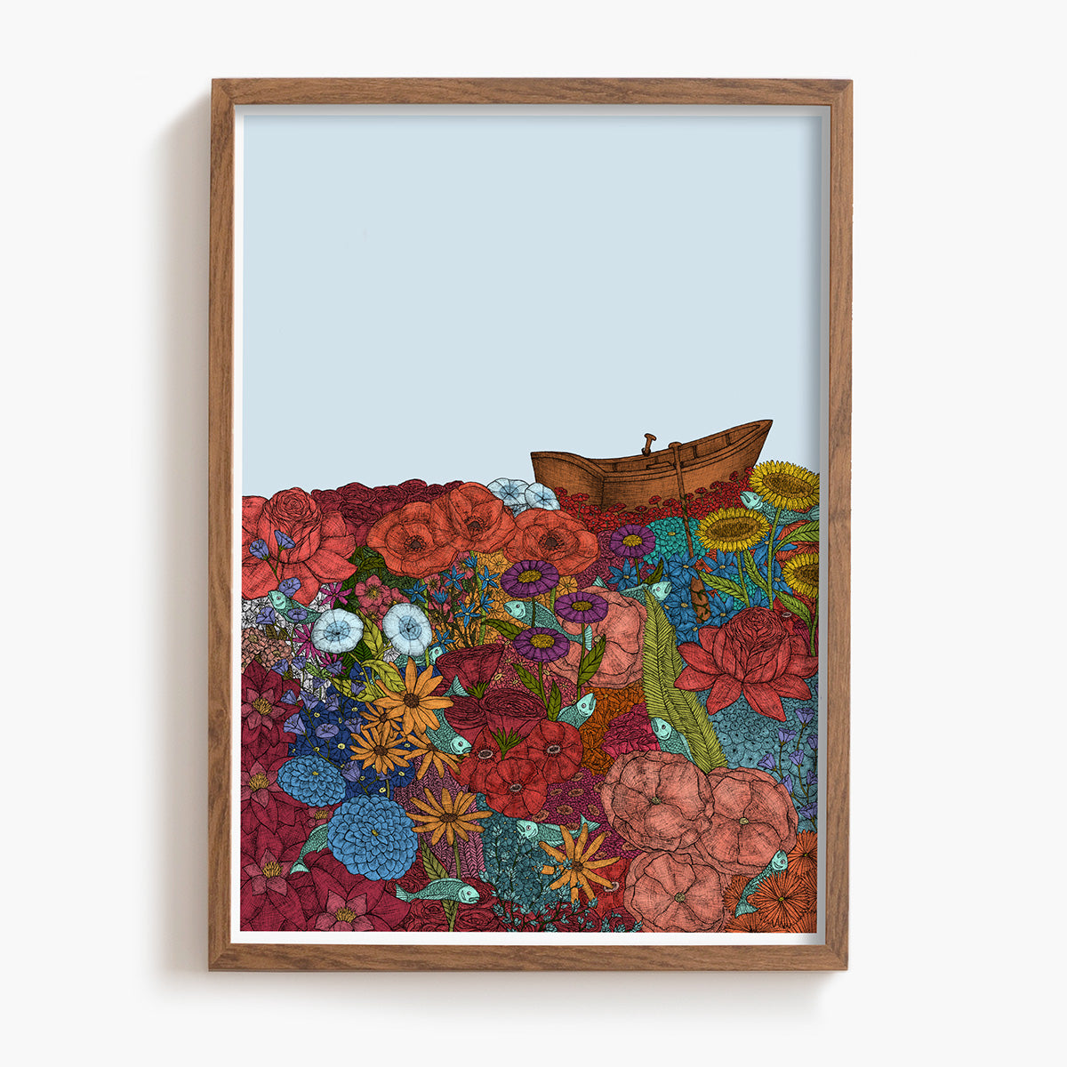 Floating on Flowers - Art Print