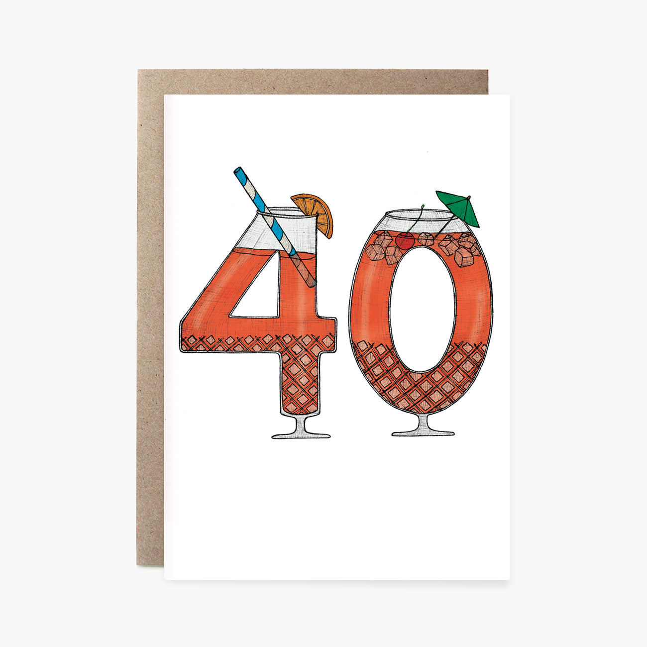 Fortieth Birthday Cocktail - 40th Birthday Card