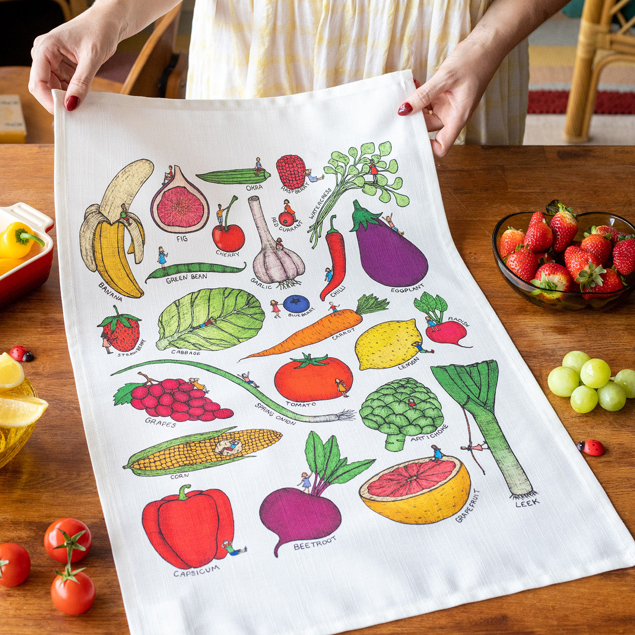 Fruit and Vegetable - Art Tea Towel