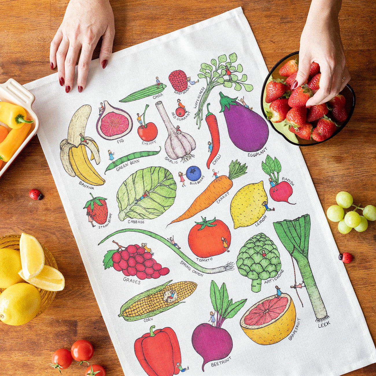 Fruit and Vegetable - Art Tea Towel