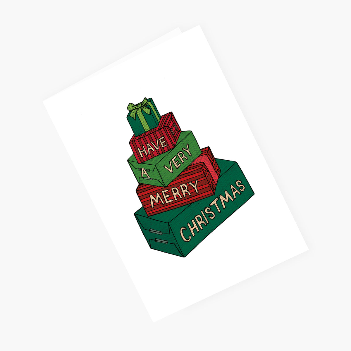 Very Merry Christmas Presents - Christmas Card