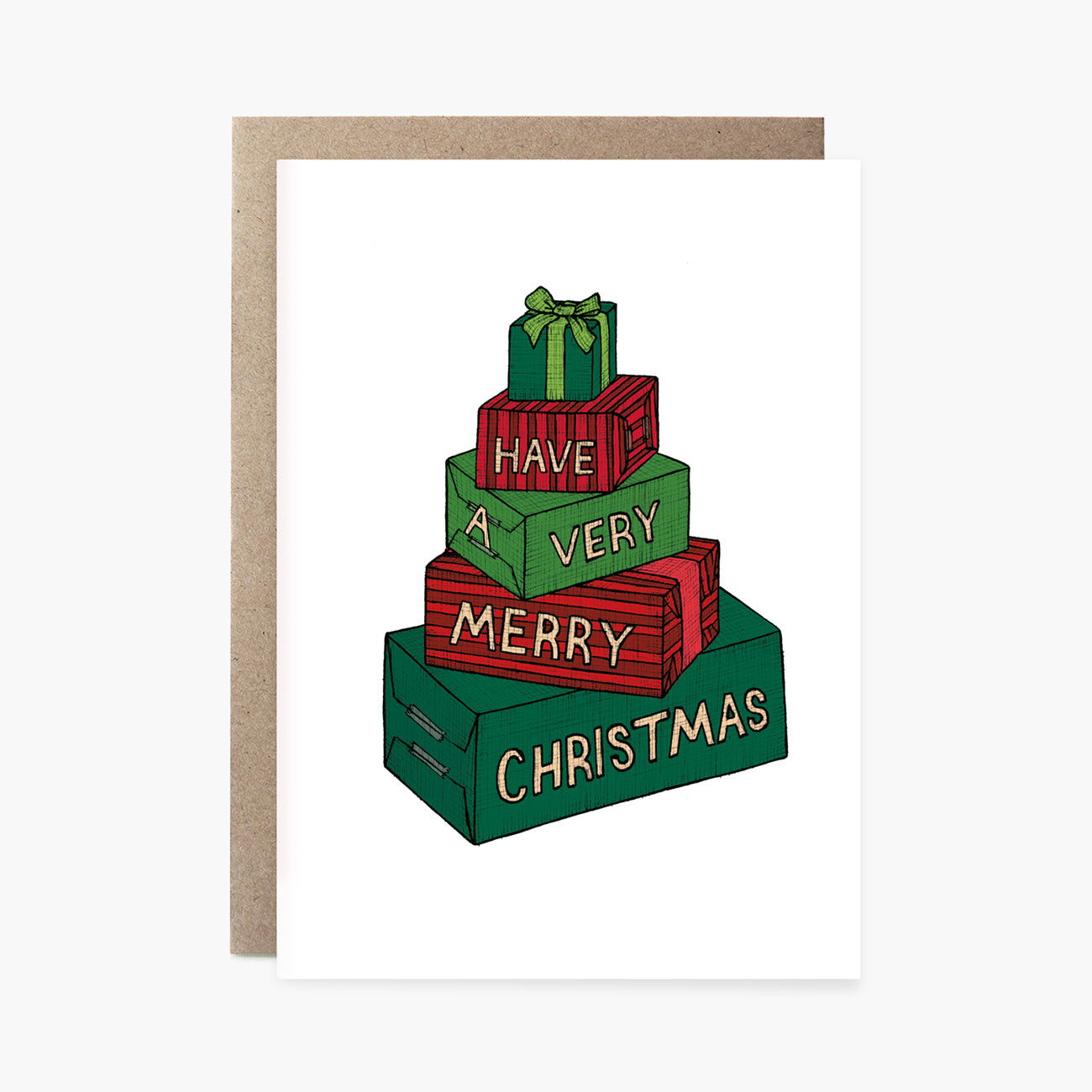 Very Merry Christmas Presents - Christmas Card